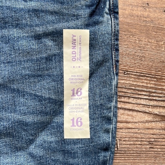 Old Navy Jeans Original Bootcut Mid Rise Blue Denim  Size 16 Standard NWT - Picture 4 of 8